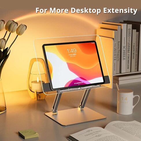 حامل كتب أكريليك، حامل عرض الكتب، حامل كمبيوتر محمول شفاف، قابل للطي، للكتب/الكمبيوتر اللوحي/قارئ الكتب الإلكترونية/الكمبيوتر المحمول، مشابك صفحات قابلة للسحب، ارتفاع وزاوية قابلة للتعديل، القراءة، الدراسة، WFH، الطبخ in Kuwait