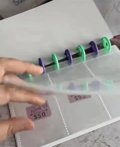 ملف التوفير l تحدي التوفير لمدة 52 أسبوعًا، كتاب الميزانية القابل لإعادة الاستخدام، مجلد التوفير النقدي، كتاب تحديات التوفير مع الأظرف، منظم النقود مع غطاء بلوري، مخطط كتاب الميزانية (قطعة واحدة) in Kuwait