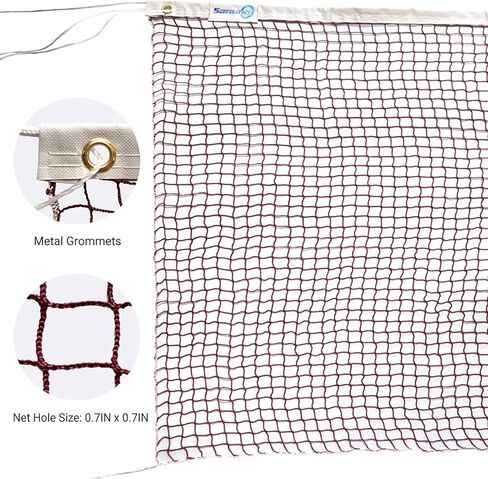 شبكة كرة الريشة مع حقيبة حمل، خياطة جانبية واحدة، شبكة بديلة لتنس الريشة من البولي بروبيلين والنايلون، شبكة رياضية للتدريب اليومي والمنافسة، سهلة الإعداد 20 قدم × 2.5 قدم in Kuwait