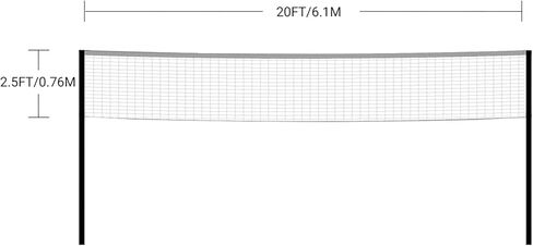 شبكة كرة الريشة مع حقيبة حمل، خياطة جانبية واحدة، شبكة بديلة لتنس الريشة من البولي بروبيلين والنايلون، شبكة رياضية للتدريب اليومي والمنافسة، سهلة الإعداد 20 قدم × 2.5 قدم in Kuwait