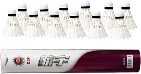 عبوة من 12 كرة تنس الريشة من ريش الإوز مع متانة كبيرة وثبات وتوازن لممارسة التدريب العائلي في الأماكن المغلقة والمفتوحة in Kuwait