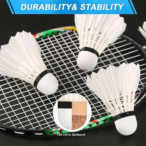 عبوة من 12 كرة تنس الريشة من ريش الإوز مع متانة كبيرة وثبات وتوازن لممارسة التدريب العائلي في الأماكن المغلقة والمفتوحة in Kuwait