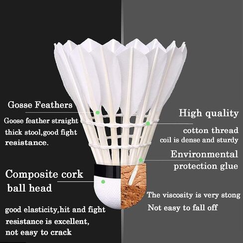 عبوة من 12 كرة تنس الريشة من ريش الإوز مع متانة كبيرة وثبات وتوازن لممارسة التدريب العائلي في الأماكن المغلقة والمفتوحة in Kuwait