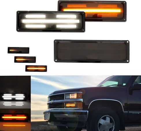 عدسات مدخنة متوافقة مع 1988 1989 1990 1991 1992 1993 1994 1995 1996 1997 1998 GMC Chevy C/K 1500/2500/3500 شاحنة أمامية زاوية الانعطاف لإشارة وقوف السيارات 5976838، 5976837 in Saudi Arabia