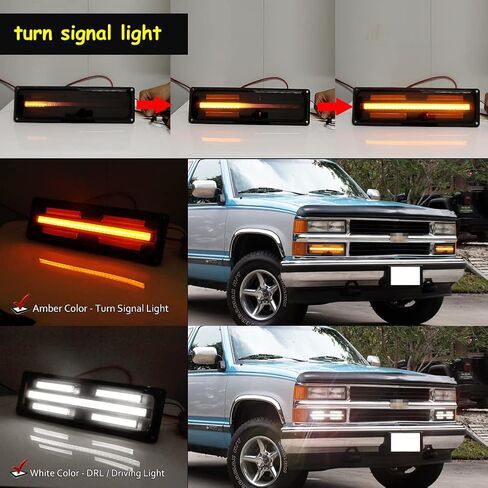 عدسات مدخنة متوافقة مع 1988 1989 1990 1991 1992 1993 1994 1995 1996 1997 1998 GMC Chevy C/K 1500/2500/3500 شاحنة أمامية زاوية الانعطاف لإشارة وقوف السيارات 5976838، 5976837 in Saudi Arabia