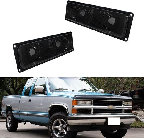 عدسات مدخنة متوافقة مع 1988 1989 1990 1991 1992 1993 1994 1995 1996 1997 1998 GMC Chevy C/K 1500/2500/3500 شاحنة أمامية زاوية الانعطاف لإشارة وقوف السيارات 5976838، 5976837 in Saudi Arabia