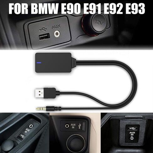 محول استقبال موسيقى بلوتوث لاسلكي داخل السيارة كابل AUX USB لسيارات BMW E90 E91 E92 E93، محول بلوتوث كابل بث الوسائط Inerface لدمج BMW i-pod in Kuwait