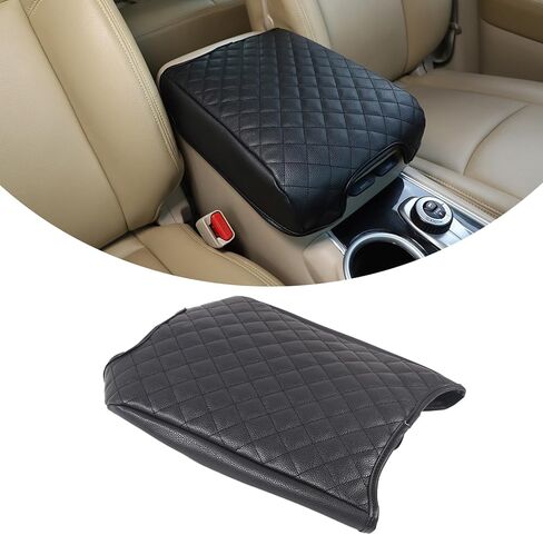مناسب لسيارة Nissan Pathfinder 2013 2014 2015 2016 2017 2018 وسادة وحدة التحكم المركزية للسيارة، غطاء صندوق مقعد مسند ذراع السيارة العالمي المقاوم للماء، ملحقات داخلية للسيارة، غطاء مسند ذراع تلقائي (قماش) in Saudi Arabia