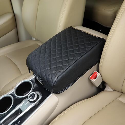 مناسب لسيارة Nissan Pathfinder 2013 2014 2015 2016 2017 2018 وسادة وحدة التحكم المركزية للسيارة، غطاء صندوق مقعد مسند ذراع السيارة العالمي المقاوم للماء، ملحقات داخلية للسيارة، غطاء مسند ذراع تلقائي (قماش) in Saudi Arabia