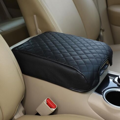 مناسب لسيارة Nissan Pathfinder 2013 2014 2015 2016 2017 2018 وسادة وحدة التحكم المركزية للسيارة، غطاء صندوق مقعد مسند ذراع السيارة العالمي المقاوم للماء، ملحقات داخلية للسيارة، غطاء مسند ذراع تلقائي (قماش) in Saudi Arabia