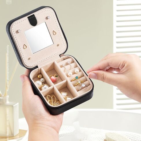 Small Travel Jewelry Box - Back to School Jewelry Organizer | Portable Jewelry Case | Mini Jewelry Case | Travel Jewelry Case | ToGo Jewelry Box | Ideal Gift (Pink) in Saudi Arabia