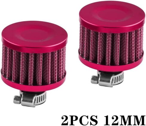 2pcs 12mm Air Filter Cold Air Intake Filter Breather Turbo Vent Air Intake Filter Cleaner Black Universal for car and Motorcycle in Kuwait