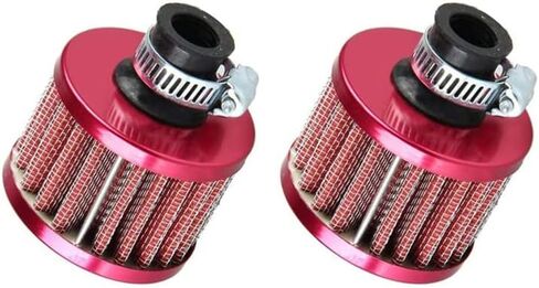 2pcs 12mm Air Filter Cold Air Intake Filter Breather Turbo Vent Air Intake Filter Cleaner Black Universal for car and Motorcycle in Kuwait