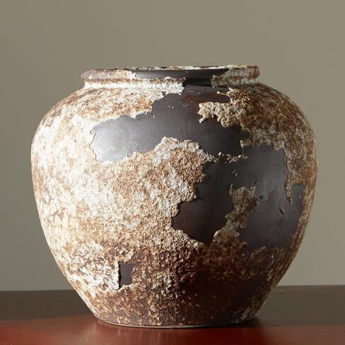 Rustic Vase for Home Decor, Farmhouse Terracotta Vases, Stone Vases, Large Vases for Living Room Decor, Rustic Flower Vase Decoration for Living Room Tall Ceramic Vase in Kuwait