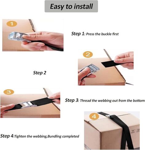 4 قطع من أشرطة السقاطة، 1 حقيبة تخزين، أشرطة ربط للدراجة النارية، أشرطة ربط للأسفل شديدة التحمل قابلة للتعديل، أشرطة بإبزيم كام، أشرطة ربط للقارب، للسلع والشاحنات والمقطورات والدراجات (أسود) in Kuwait