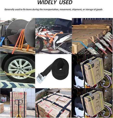 4 قطع من أشرطة السقاطة، 1 حقيبة تخزين، أشرطة ربط للدراجة النارية، أشرطة ربط للأسفل شديدة التحمل قابلة للتعديل، أشرطة بإبزيم كام، أشرطة ربط للقارب، للسلع والشاحنات والمقطورات والدراجات (أسود) in Kuwait