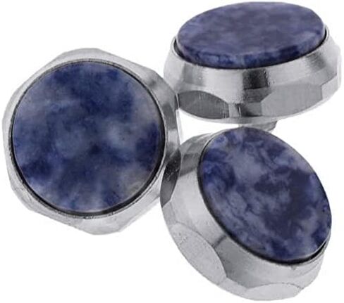 3 pieces Silver Trumpet Valve Finger Buttons Trumpet Repair Part Accessories (Blue Shell Inlay) in Saudi Arabia