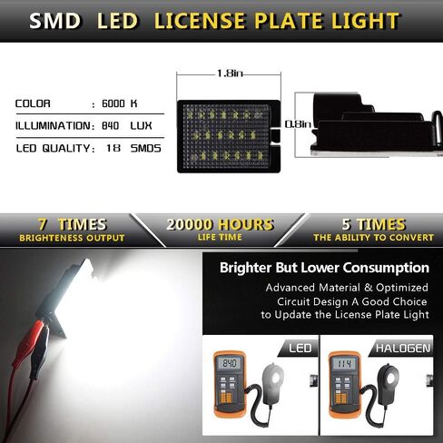 مجموعة مصابيح LED للوحة الترخيص لسيارة 2014-2023 دودج دورانجو SUV 6000K أبيض ماسي، عبوة من 2 in Kuwait