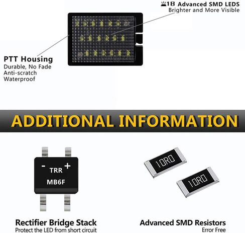 مجموعة مصابيح LED للوحة الترخيص لسيارة 2014-2023 دودج دورانجو SUV 6000K أبيض ماسي، عبوة من 2 in Kuwait