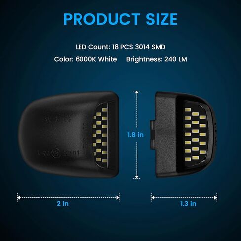 4 قطع مجموعة مصابيح لوحة ترخيص LED للسيارة، 36 قطعة LED 6500K أبيض متوافق مع سيلفرادو سوبربان تاهو سييرا 1500 2500 3500 HD Escalade EXT in Kuwait