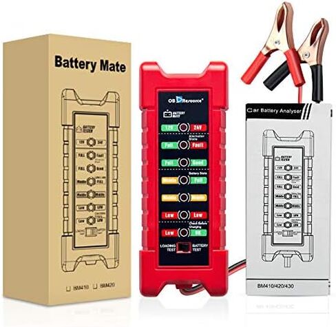 جهاز اختبار بطارية السيارة 2 في 1، جهاز اختبار حمل البطارية 12 فولت 24 فولت للشاحنات والسيارات، واختبار حالة البطارية ومحلل نظام شحن المولد مع أجهزة اختبار دائرة الإشارة LED in Kuwait