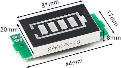 5Pcs Battery Capacity Indicator Module 1S 2S 3S 4S 5S 6S 7S 8S 3-34V Lithium Battery Charge Indicator Module Green LED Display 5mA in Saudi Arabia