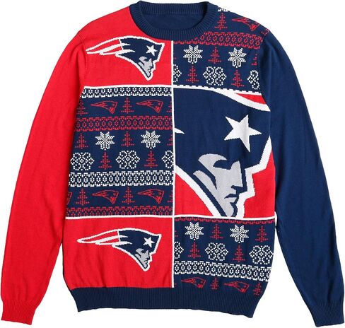 سترة FOCO NFL للرجال بشعار فريق NFL Busy Block Snowfall Holiday القبيحة in Kuwait