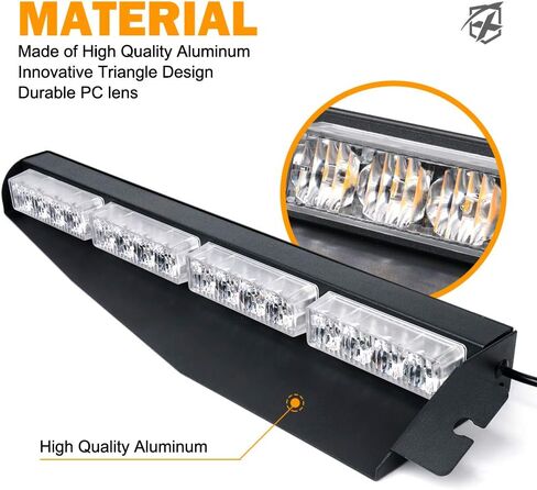 شريط إضاءة LED لحاجب الطوارئ من Xprite، أضواء تحذيرية داخلية من مخاطر الزجاج الأمامي مع حامل مزدوج لشاحنات سيارات رجال الإطفاء المتطوعين من الشرطة (أحمر أزرق) in Kuwait