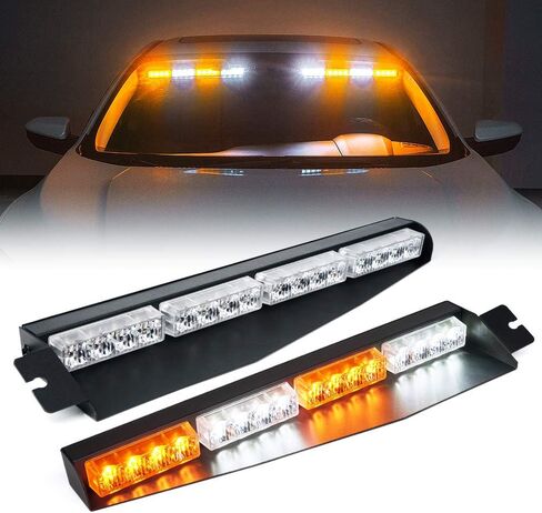 شريط إضاءة LED لحاجب الطوارئ من Xprite، أضواء تحذيرية داخلية من مخاطر الزجاج الأمامي مع حامل مزدوج لشاحنات سيارات رجال الإطفاء المتطوعين من الشرطة (أحمر أزرق) in Kuwait