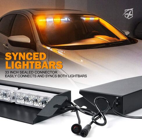 شريط إضاءة LED لحاجب الطوارئ من Xprite، أضواء تحذيرية داخلية من مخاطر الزجاج الأمامي مع حامل مزدوج لشاحنات سيارات رجال الإطفاء المتطوعين من الشرطة (أحمر أزرق) in Kuwait