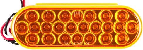All Star Truck Parts] 6" Oval LED Recessed Amber Strobe Light, 24 LED DOT/SAE Approved & Marked, Waterproof, Super Bright High Powered Strobe for Towing (2pc With Grommet)… in Saudi Arabia