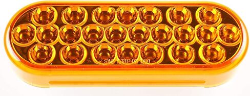 All Star Truck Parts] 6" Oval LED Recessed Amber Strobe Light, 24 LED DOT/SAE Approved & Marked, Waterproof, Super Bright High Powered Strobe for Towing (2pc With Grommet)… in Saudi Arabia