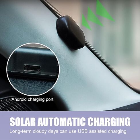 1 PC Car Solar Anti-theft Light, USB Interface Plug Play ABS Shell LED Simulation Intelligent Induction Flash Warning Light, Simulation Warning Accessories, Fits for Most Car Models (Red) in Saudi Arabia