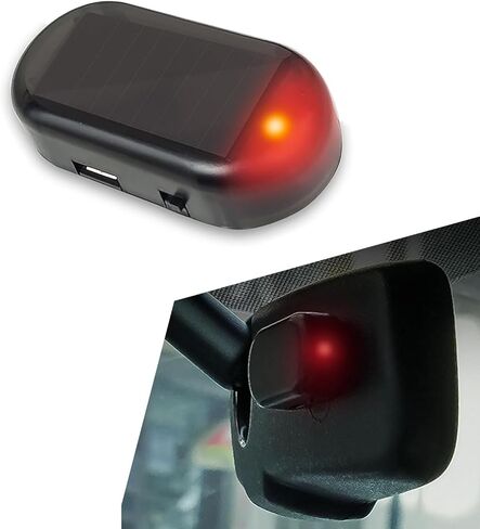 1 PC Car Solar Anti-theft Light, USB Interface Plug Play ABS Shell LED Simulation Intelligent Induction Flash Warning Light, Simulation Warning Accessories, Fits for Most Car Models (Red) in Saudi Arabia