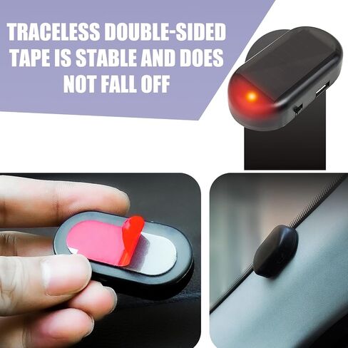 1 PC Car Solar Anti-theft Light, USB Interface Plug Play ABS Shell LED Simulation Intelligent Induction Flash Warning Light, Simulation Warning Accessories, Fits for Most Car Models (Red) in Saudi Arabia