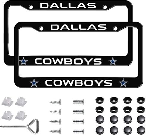 License Plate Frames,Car Accessories Universal Metal License Plate Frame, Front and Back License Plate Holder with Mounting Kit,Pack of 2 (Black 49ers) in Saudi Arabia