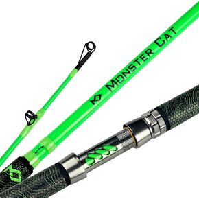 Monster Catfish Fishing Rod, 1 Piece 7’ Glow with Black Light Catfishing Casting Rods Heavy