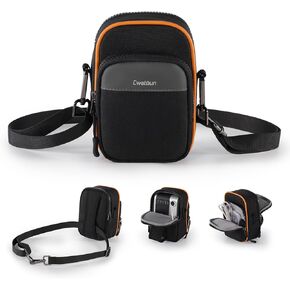 Cwatcun Digital Compact Camera Sling Bag，Portable Protective Small Crossbody Camera Bag Lightweight Photography Camera waist bag for Canon Nikon Sony Fuji Digital Camera(Black)