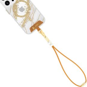 cell phone wrist strap-Leather strap (Honey Beige Brown-Leather wristlet strap)