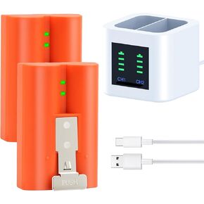 Tectra 2-Pack Replacement for Ring Doorbell Battery, 7000mAh Rechargeable Camera Battery and Charger Station Compatible with Ring Video Doorbell 2/3/3plus/4, Stick Up Cam and Spotlight Cam