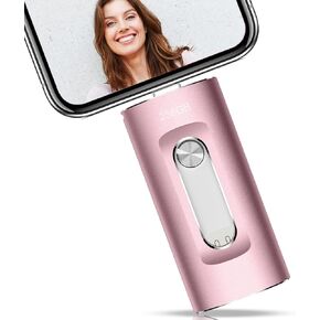 USB Flash Drive 256GB for iPhone, Photo Stick for Pad Backup Drive Smart Phone Memory Stick, USB Fast Storage Photostick Phone Memory Stick for iPad/iPhone/Computer Picture Keeper Portable Rose Pink
