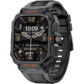 Smart watch with earbuds for men, Military watch, Answer/make calls, Fitness tracker Smart Watch, Sports Fitness Tracker with Step,Calories,Sleep Monitor, 50 days long standby fitness tracker