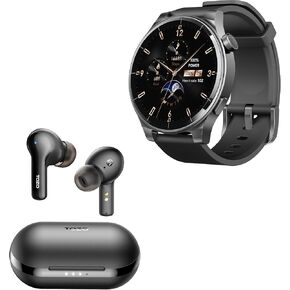 TOZO S5 Smartwatch (Answer/Make Calls) Sport Mode Fitness Watch, Black + A2 Wireless Bluetooth in-Ear Headphones Black