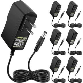 Facmogu 12V 1A Power Supply Adapters(6 Pack), AC/DC Low Voltage Transformers Converter, AC 100-240V to DC 12V 1A Wall Adapter for LED Strip Light, Router, Power Cord with 5.5x2.5mm and 5.5x2.1mm Tips