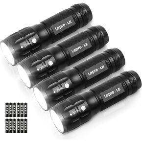 Lighting EVER LED Flashlights High Lumens, Small Flashlight, Zoomable, Waterproof, Adjustable Brightness Flash Light for Outdoor, Emergency, AAA Batteries Included