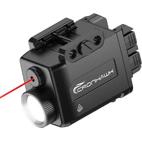 Pistol Light Red Laser Combo Rechargeable, 700 Lumen Red Beam Flashlight for Picatinny 1913 Rail Mounted Light with Strobe, USB-C Charging