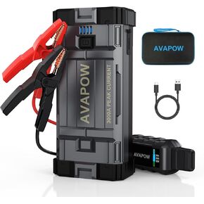 AVAPOW Jump Starter 2000A Peak Portable Battery Jump Starter for Car with Dual USB Quick Charge 3.0(Up to 8.0L Gas or 6.5L Diesel),12V Jump Box,Compact Lithium Car Power Pack