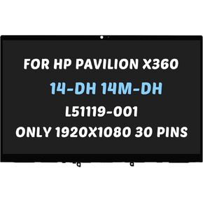L51119-001 Replacement for HP Pavilion x360 14m-dh 14-dh 2-in-1 Series 14m-dh0xxx 14-dh2051wm 14m-dh1001dx 14m-dh0001dx 14m-dh0003dx Full HD 1920x1080 14.0" LED Display LCD Touch Screen Assembly