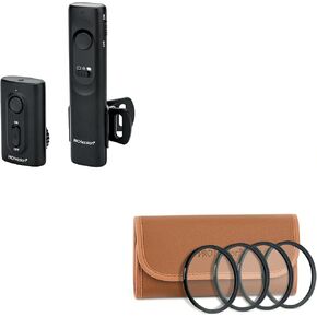PROfezzion Wireless Camera Remote Shutter Release for Canon Rebel T7 T6 T5 T8i T7i SL3 EOS R RP R100 R7 R6 Mark II 90D 80D 70D 2000D + 58mm Close-Up Macro Photography Filter Set (+2 +4 +8 +10) for Can