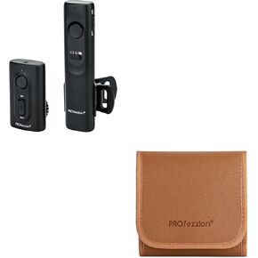PROfezzion Wireless Camera Remote Shutter Release for Nikon Z6 Z7 Z7II Z6 III Z5 D750 D780 D7500 D7200 D5600 D5500 D5300 D3300 D3200 D610 + 3-Pocket Foldout Filter Pouch for 82mm Camera Lens Round Fil